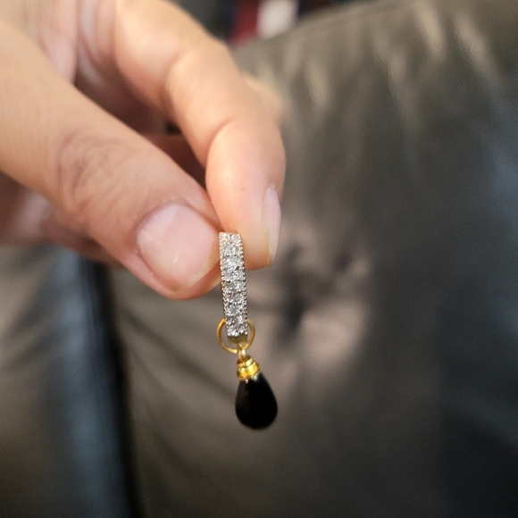 Beautiful changeable gold plated earings with genuine stones and zircons - Picture 9 of 9